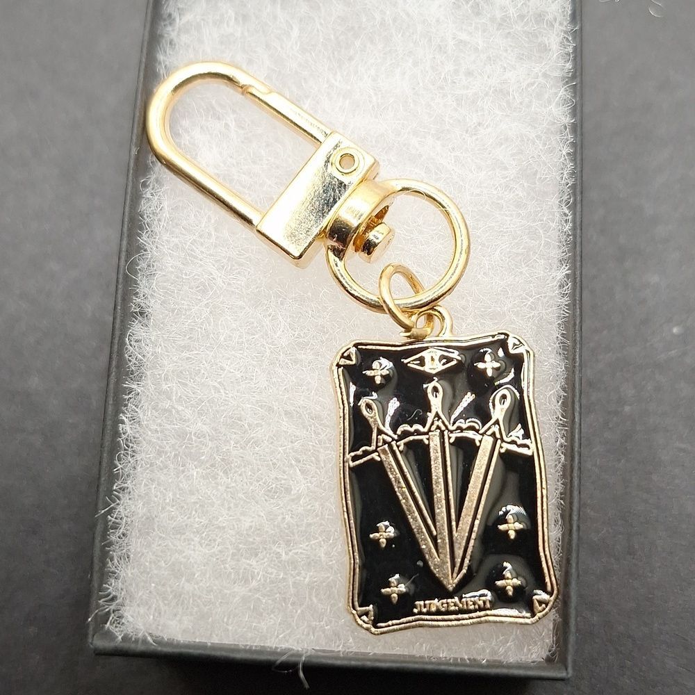 Judgment tarot card keychain charm